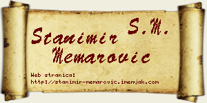 Stanimir Memarović vizit kartica